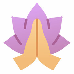 meditation with lotus flower single isolated icon with smooth style