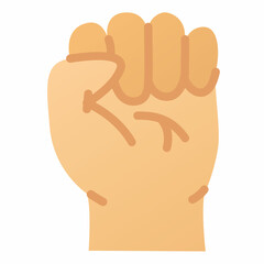 willpower with fist empowerment single isolated icon with smooth style