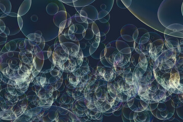 Colorful bubbles, beautiful background for art project. 3D illustration