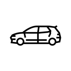 hatchback car line icon vector. hatchback car sign. isolated contour symbol black illustration