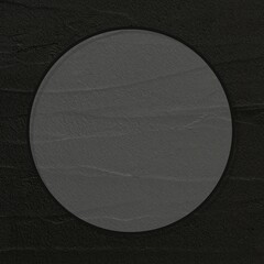 Black textured round frame vector