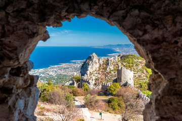 Fototapeta na wymiar Ruins of Saint Hilarion Castle. Kyrenia District, Cyprus