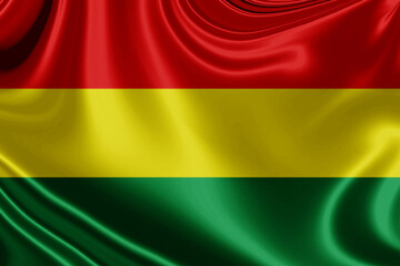 bolivia fabric flag waving . 3D illustration