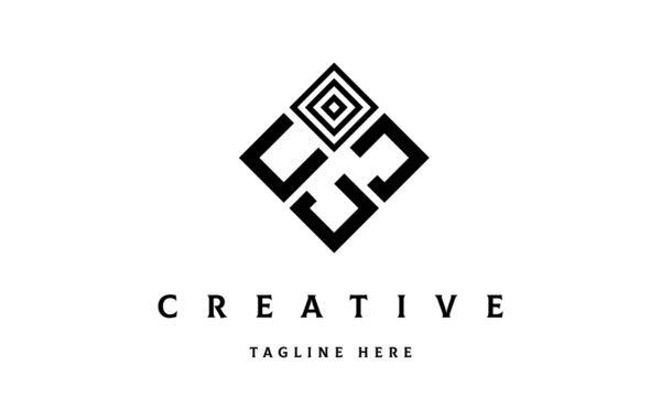 UJJ rectangle three latter logo vector