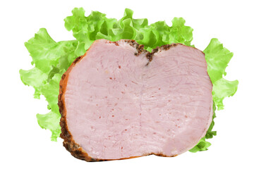 Ham on an isolated white background.