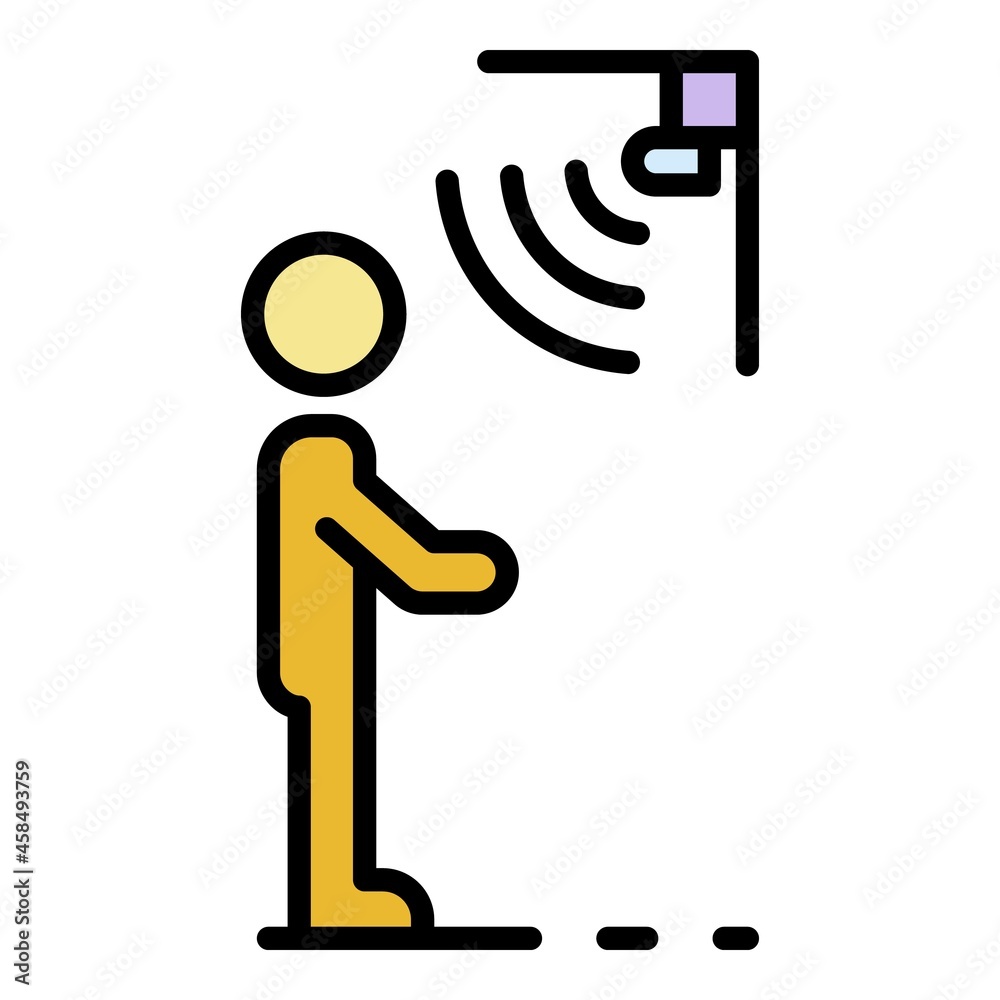 Poster guard motion sensor icon. outline guard motion sensor vector icon color flat isolated
