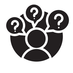 User , Questions and FAQ solid icon.