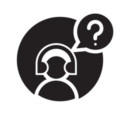 Call center , Questions and FAQ solid icon.