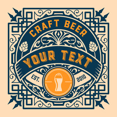 Beer label with old frames