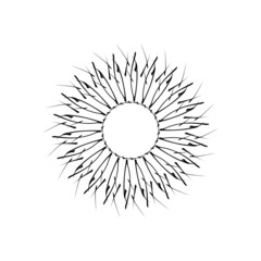 Round decoration. Ethnic mandala. The symbol of the sun. The original snowflake.