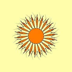 Round decoration. Ethnic mandala. The symbol of the sun. The original snowflake.