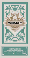 Whiskey label with old frames