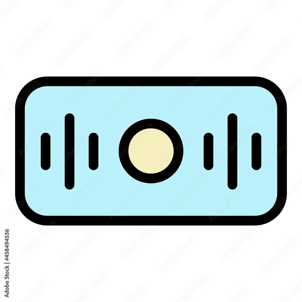 Poster rectangular smart speaker icon. outline rectangular smart speaker vector icon color flat isolated