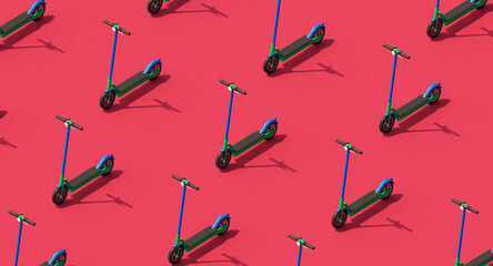 An electric scooter 3d low poly illustration