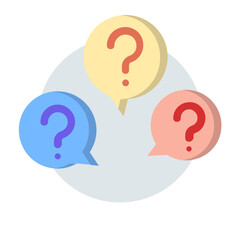 Talking , Questions and FAQ flat icon.