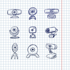 Vector Sketch Web Camera Illustrations