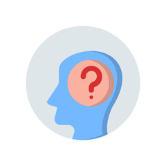 Thinking , Questions and FAQ flat icon.