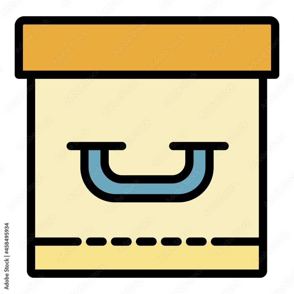 Poster closed archive box icon. outline closed archive box vector icon color flat isolated