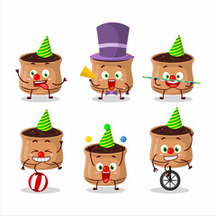 Cartoon character of sumach with various circus shows