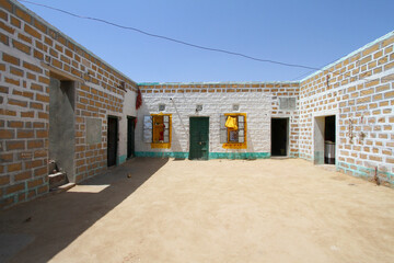 Fototapeta na wymiar hindu village located in the central of Thar Desert in Jaisalmer Rajasthan India