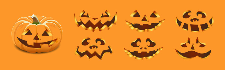 Halloween-pumpkin orange lantern. Vector.