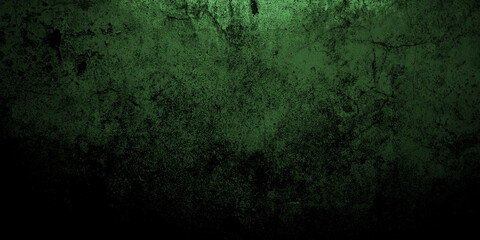 Dark green shabby walls. Scary cement texture