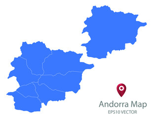 Couple Set Map,Blue Map of Andorra,Vector EPS10
