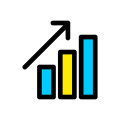 Icon flat Business diagram up