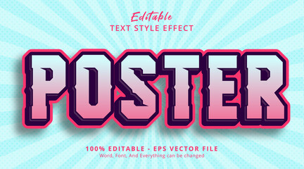 Fototapeta premium Editable text effect, Poster text on light color style effect