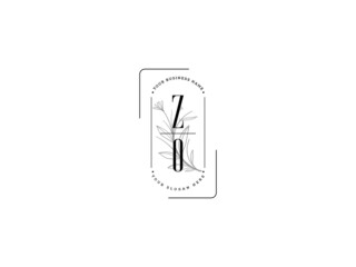 initial letter ZO logo, Letter z o z o logo design vector illustration symbol template with circle and white background - obrazy, fototapety, plakaty