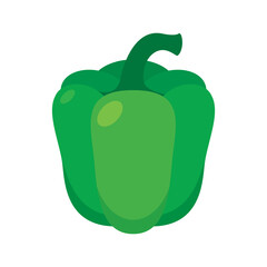 Large green bell pepper icon vector. Fresh green pepper icon isolated on a white background