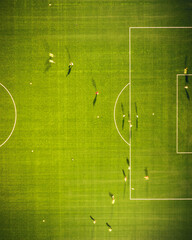 Training socer football at night