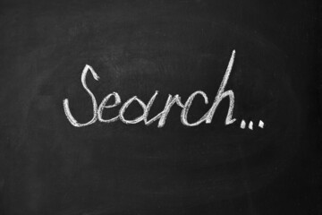 Obraz premium Search lettering written on a chalk board