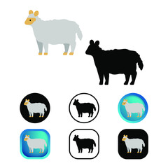 Flat Sheep Animal Icon Collection
