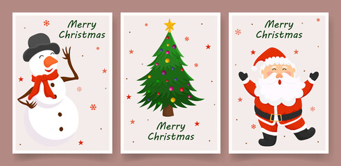 Hand drawn christmas greeting card template