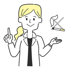 タバコの害について説明する医師