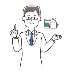 カフェインの摂取について説明する医師