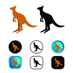 Flat Wallaby Mammal Icon Collection