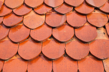  Clay roof tiles.