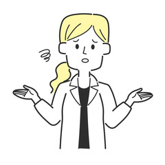 お手上げポーズで残念そうな医師