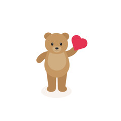 This is a teddy bear for valentines day isolated on a white background.