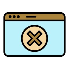 Obraz premium Access denied icon. Outline access denied vector icon color flat isolated