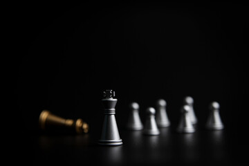 chess board game for business competition concepts, strategic planning, combat, and facing threats from surrounding issues. with copy space