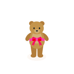 This is a teddy bear with a ribbon isolated on a white background.