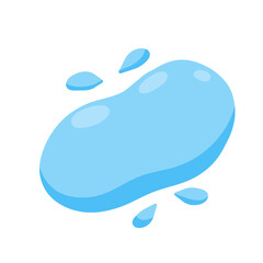 Blue blob. Drop of water. Abstract blue shape. Flat illustration