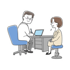 医師の診察を受ける女性