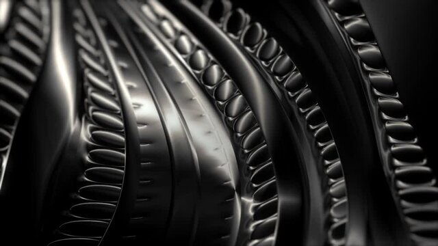 Black Metal Surface Loop Animation, Abstract 3d Motion Background