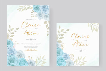 Beautiful roses invitation card template