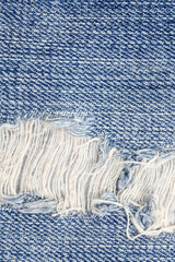 Torn denim vintage texture background.