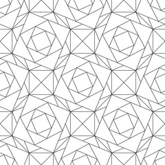 Geometric abstract seamless pattern in black and white. Simple geometrical design as print for clothes, textile, fabric, home decor, wrapping paper, wallpapers.